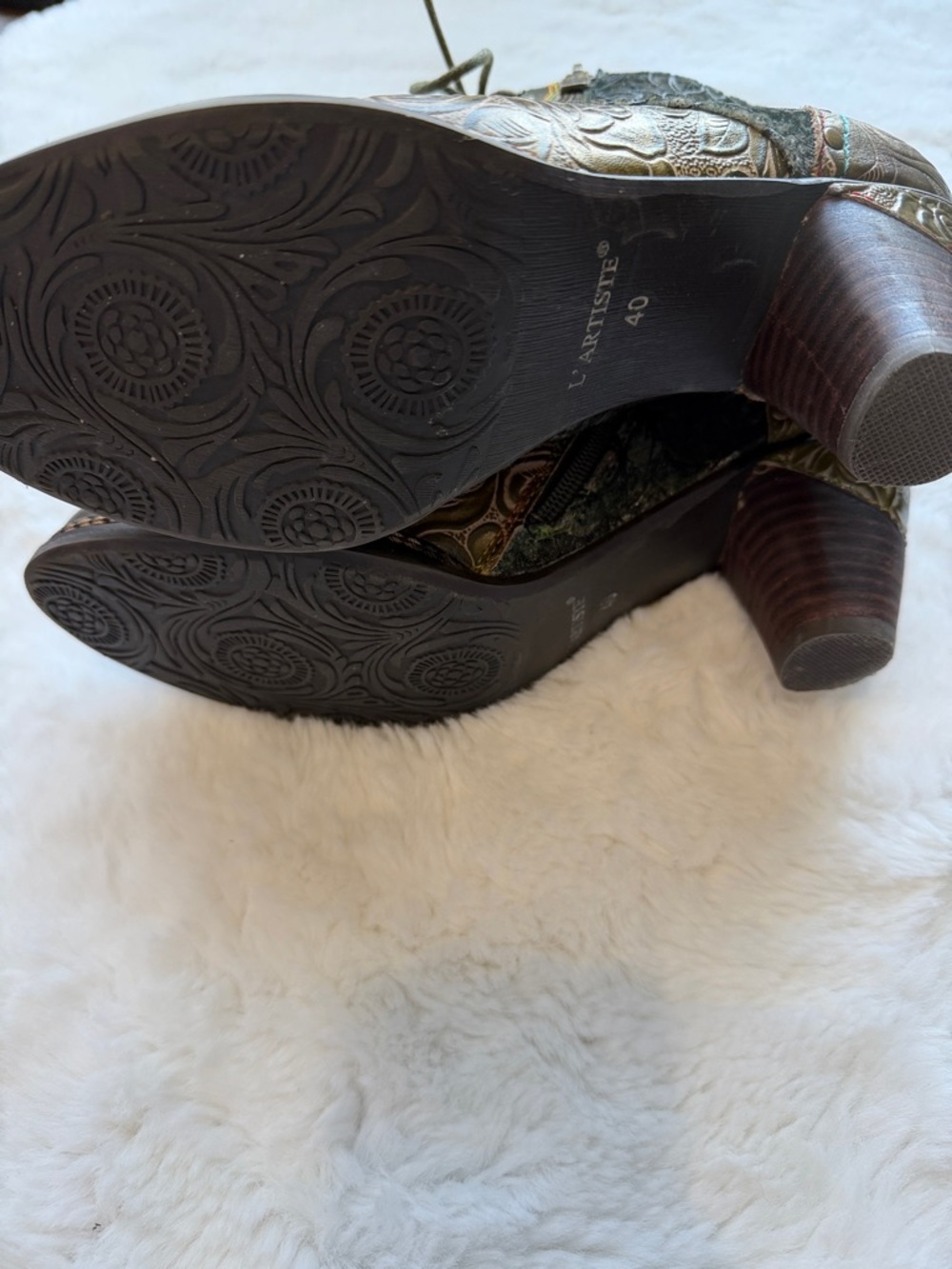 L’artiste Spring Step Avyanna Cap Toe Bootie Olive Green size EU 40/US 9 - Picture 10 of 16